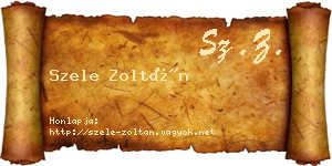 Szele Zoltán névjegykártya